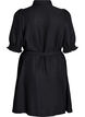 Polvipituinen paitamekko, jossa solmittava vyö, Musta, Packshot image number 1