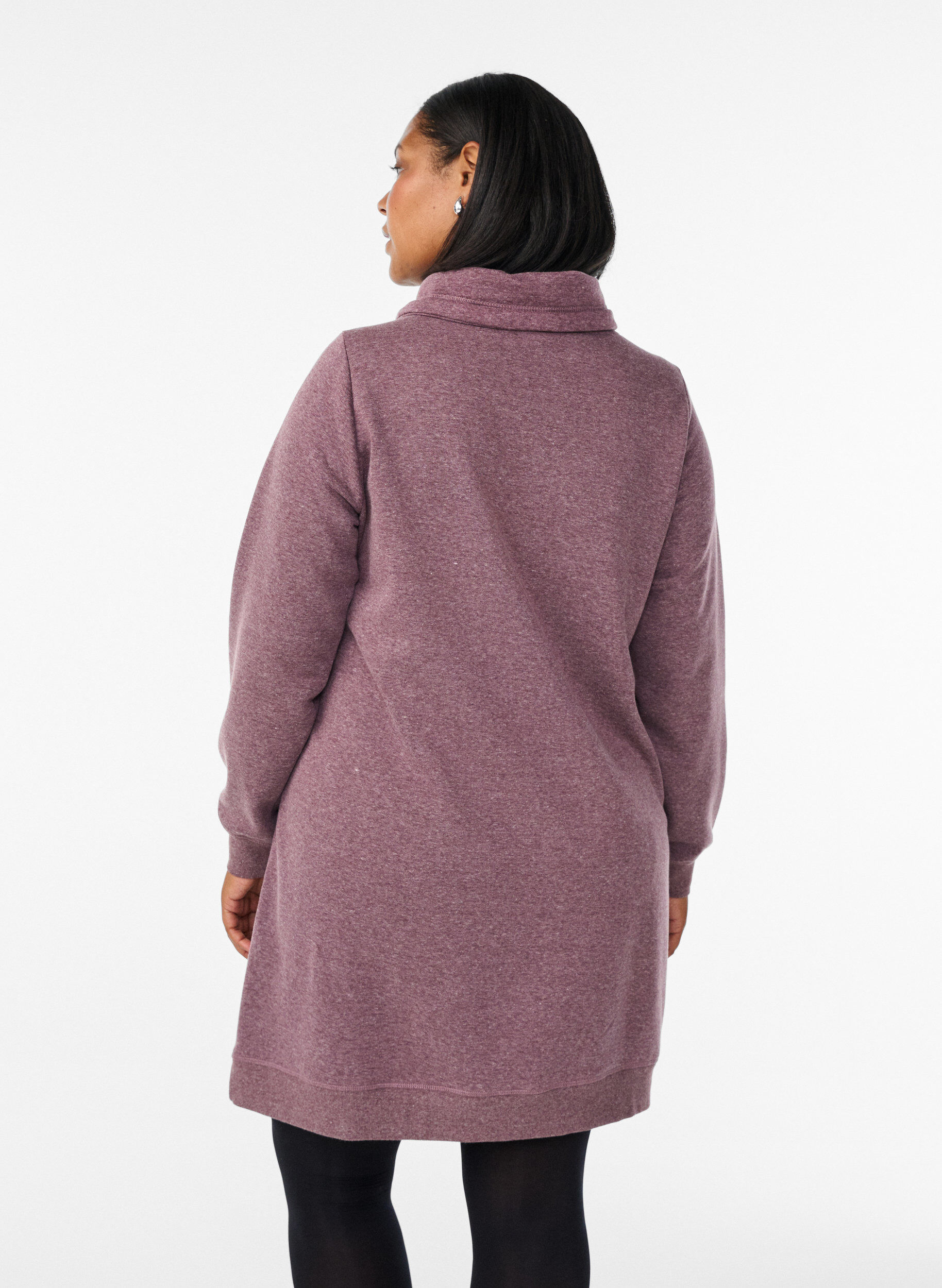 ZizziLyhyt swetarimekko korkealla kauluksella ja taskuilla, Punainen, Model image number 2