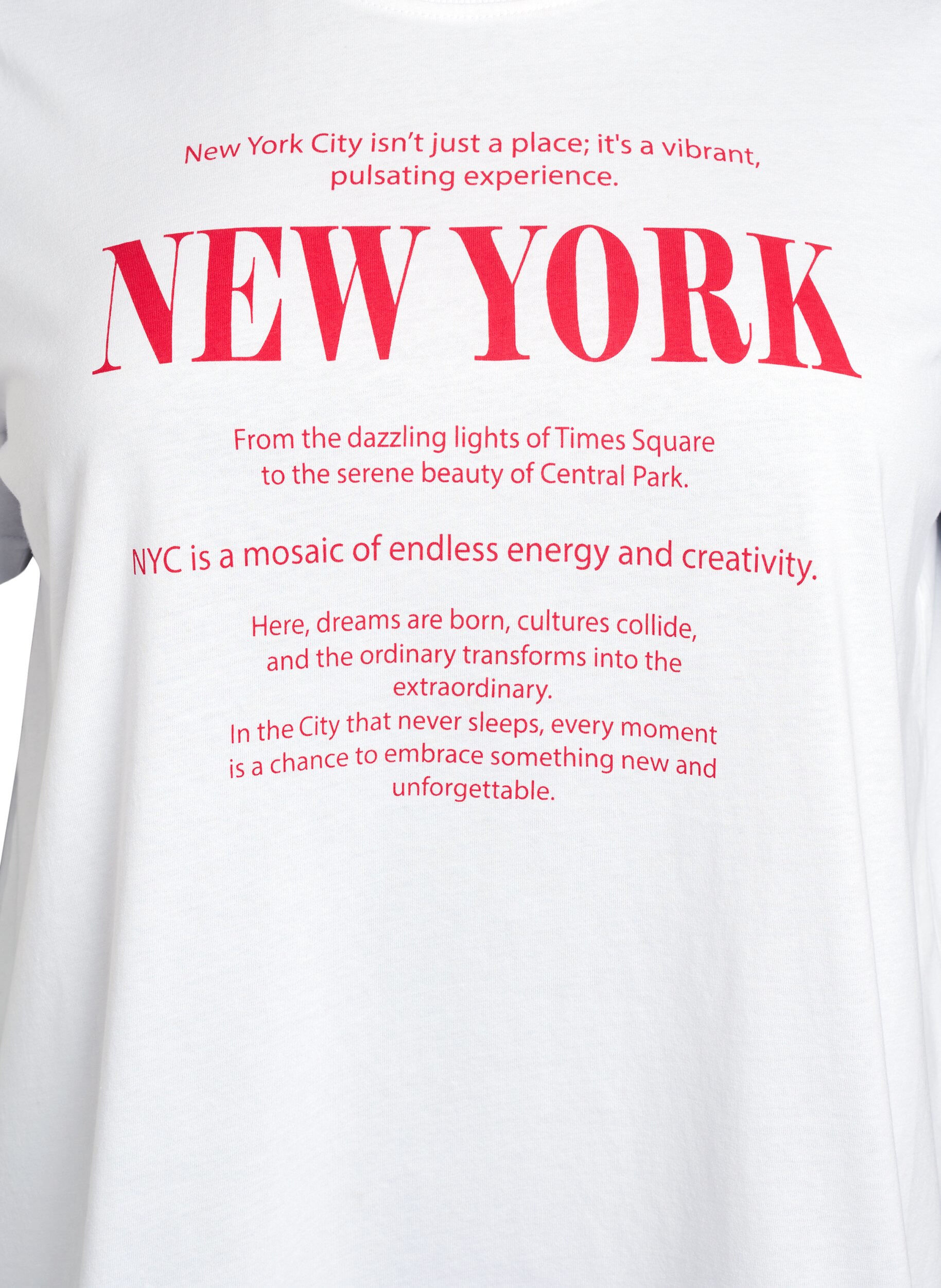 Zizzi T-paita tekstiprintill&auml; ja py&ouml;re&auml;ll&auml; p&auml;&auml;ntiell&auml;, Valkoinen, Packshot image number 2