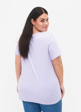 T-paita puuvillasta kuosilla , Lavender COLOR, Model image number 1