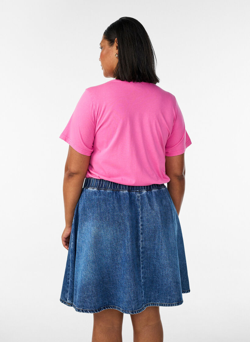 Lyhyt denimi skater-hame, Sininen, Model image number 2