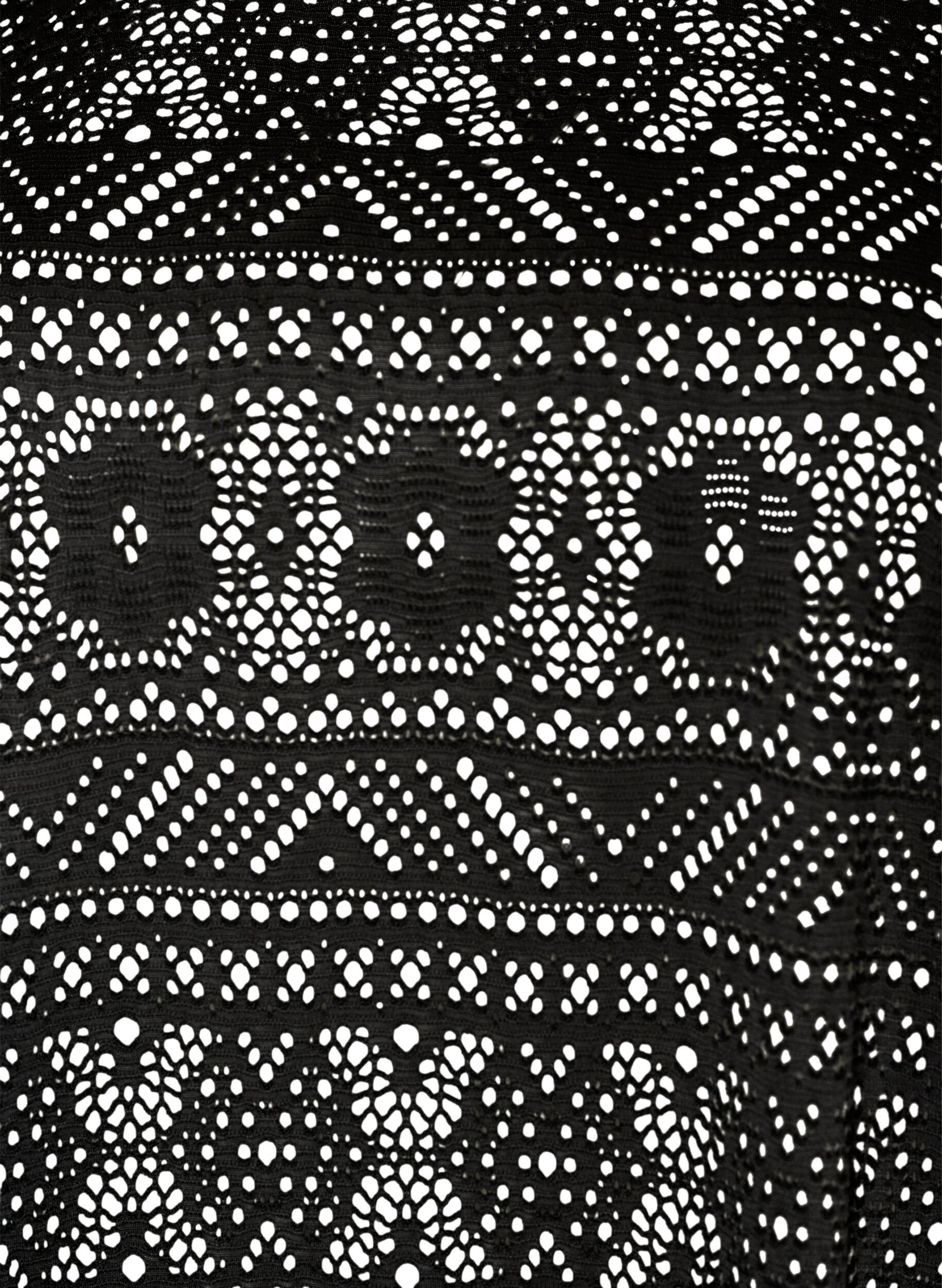 ZizziPitsikirjailtu T-paita silmukkareik&auml;detaljeilla, Musta, Packshot image number 2