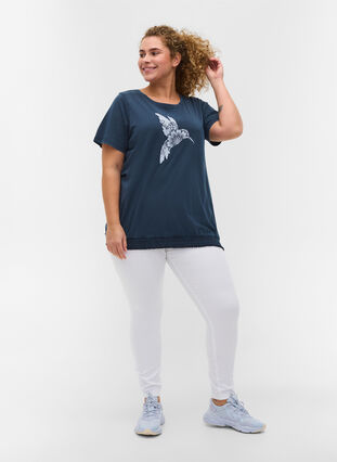 T-paita ekologista puuvillaa smokkirypytyksellä, NavyBlazer Acid Bird, Model image number 2
