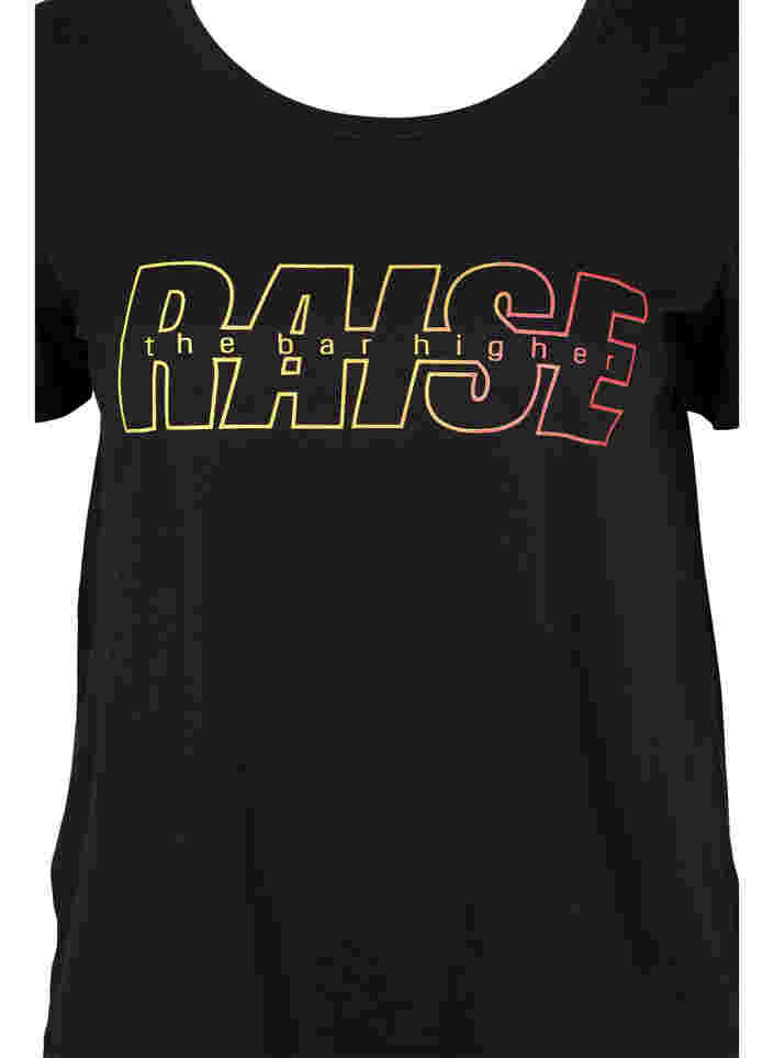 T-paita printillä treeniin , Black w. Raise, Packshot image number 2