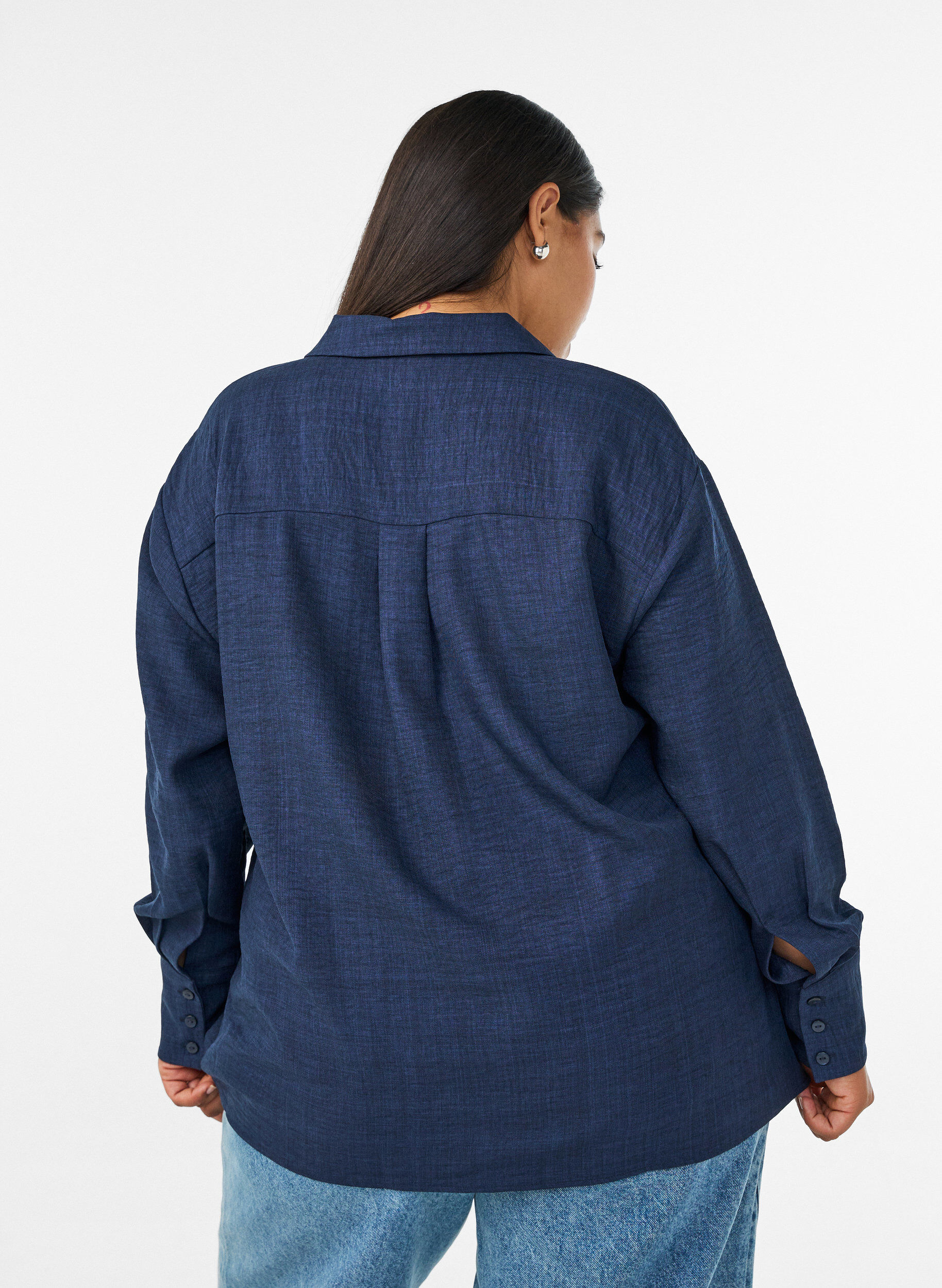 ZizziRento paita V-p&auml;&auml;ntiell&auml;, Sininen, Model image number 2