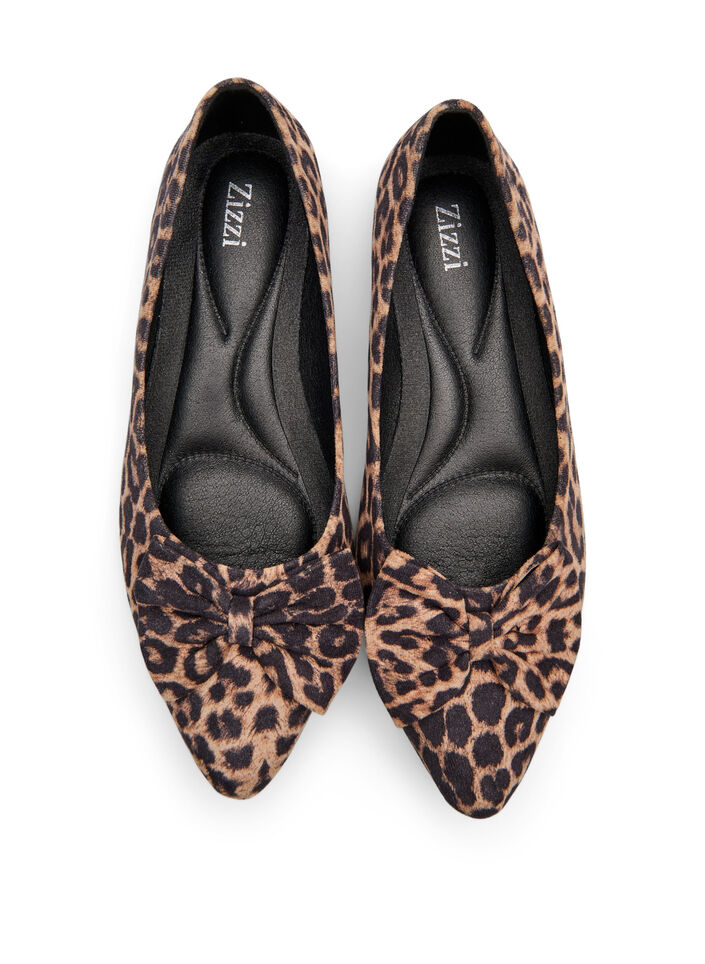 Leveälestiset - Ballerina-avokkaat rusetilla, Ruskea, Packshot image number 2