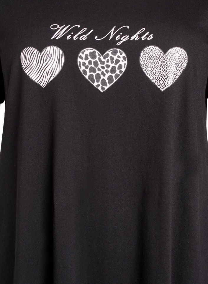 Lyhythihainen y&ouml;paita luomupuuvillaa, Musta, Packshot image number 2