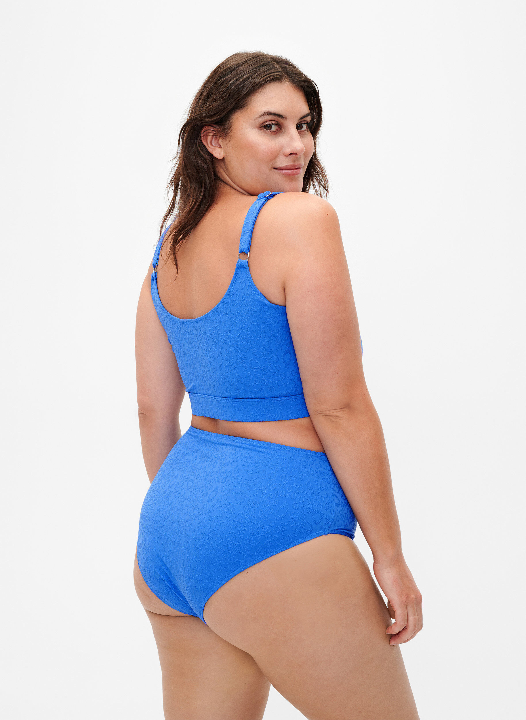 Zizzi Leopardikuvioinen bikiniyl&auml;osa, Palace Blue, Model image number 1