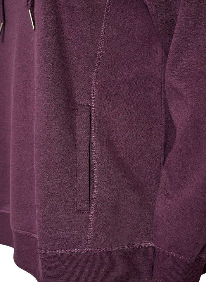 Collegepaita korkealla kauluksella ja taskuilla, Violetti, Packshot image number 3