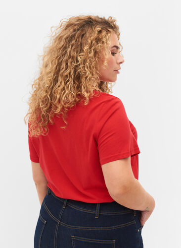 Puuvillainen t-paita painatuksella, Chinese Red Arisona, Model image number 1