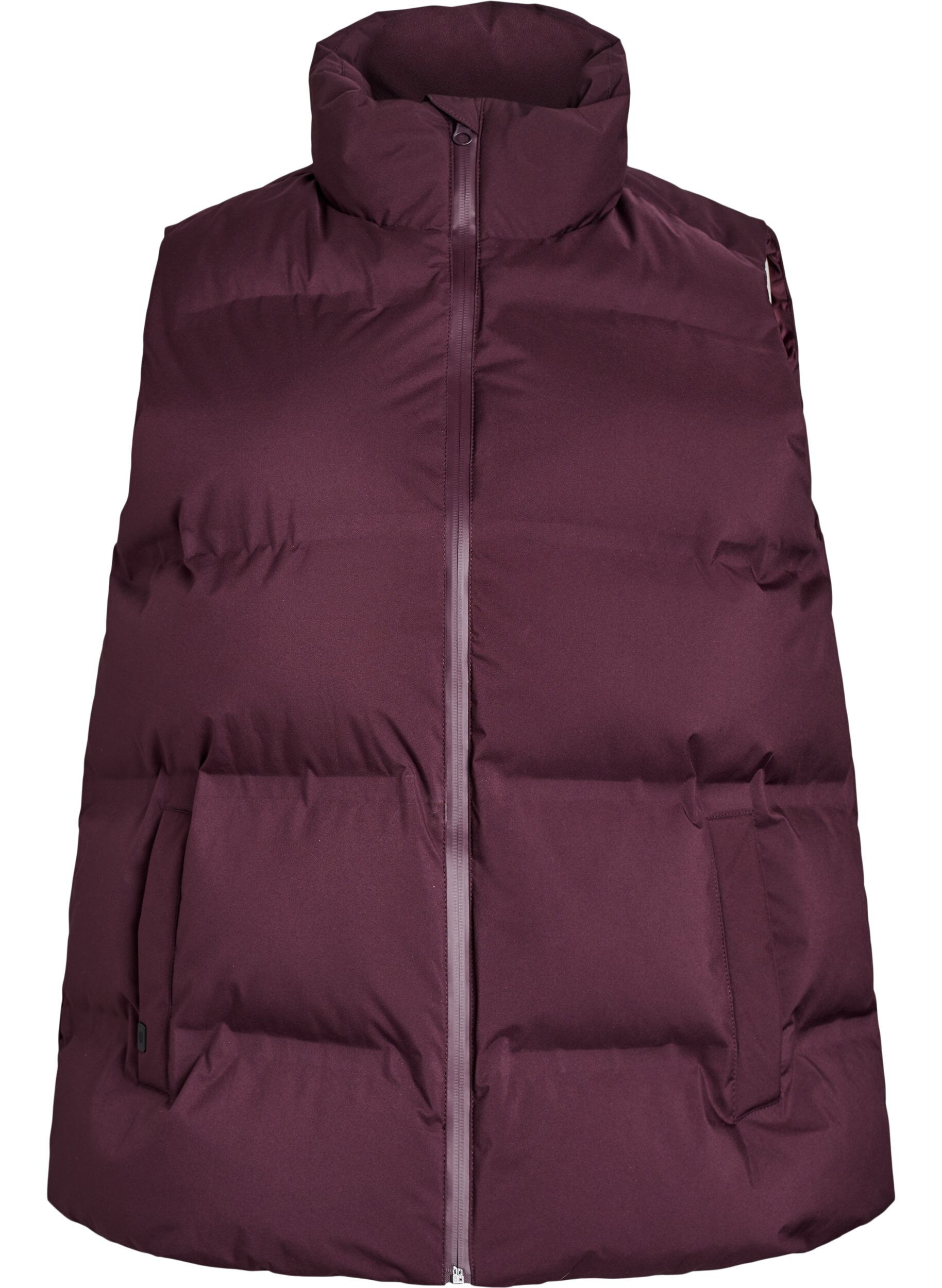 ZizziLyhyt toppaliivi korkealla kauluksella, Tumma Bordeaux, Packshot image number 0