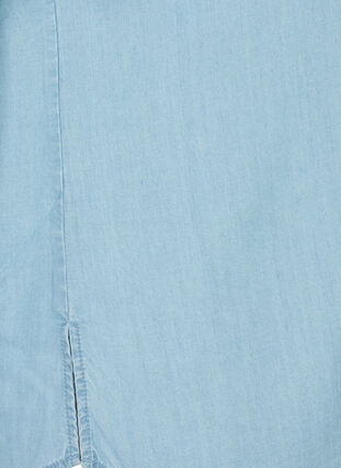 Lyhythihainen paita rintataskuilla, Light blue denim, Packshot image number 3