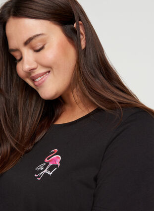 T-paita printillä, Black Flamingo, Model image number 2