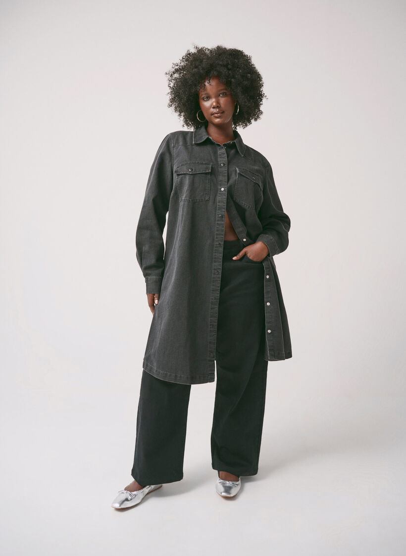 Nilkkapituiset Vera-farkut, joissa on suora istuvuus, Black, Image image number 0