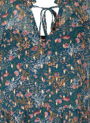 Tunika kukkakuosilla, Majolica Blue Comb, Packshot image number 2