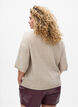 V&auml;lj&auml; neulepusero, jossa on lyhyet hihat, Beige, Model image number 2
