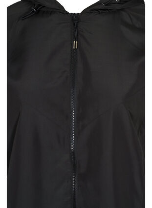 Lyhyt takki hupulla ja säädettävällä helmalla , Black, Packshot image number 2