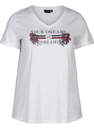 Lyhythihainen T-paita Printillä, Bright White, Packshot image number 0