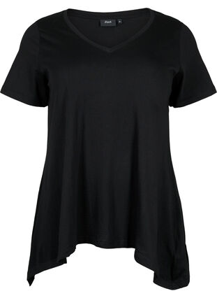 Lyhythihainen puuvillainen t-paita, Black SOLD, Packshot image number 0