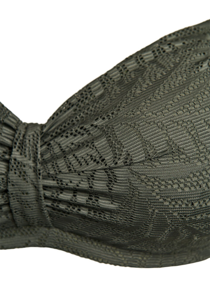 Bikiniyl&auml;osa teksturoidulla verkolla ja irrotettavilla toppauksilla, Vihre&auml;, Packshot image number 2
