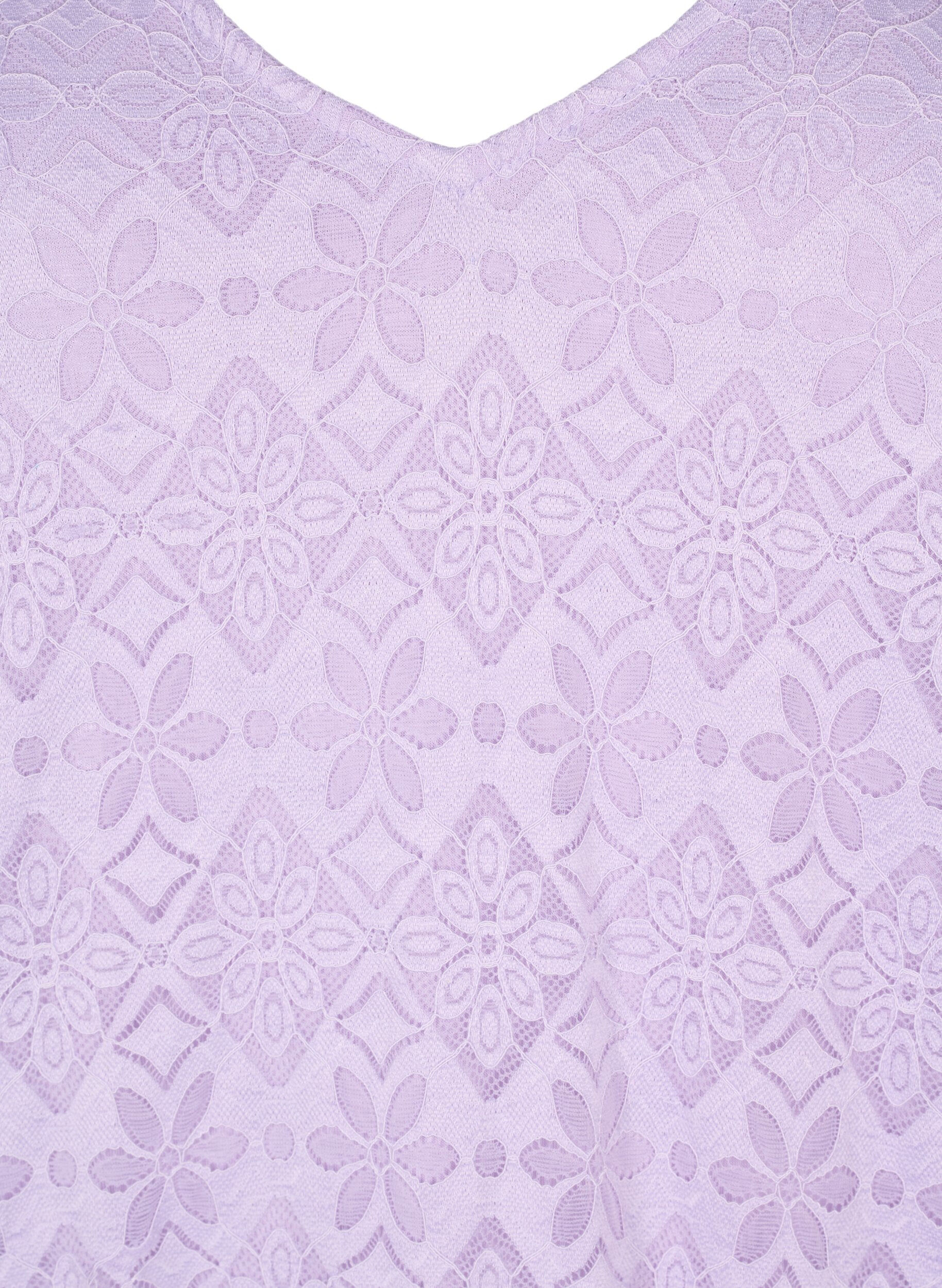 ZizziPitk&auml;hihainen pitsimekko v-p&auml;&auml;ntiell&auml;, Pastel Lilac, Packshot image number 2