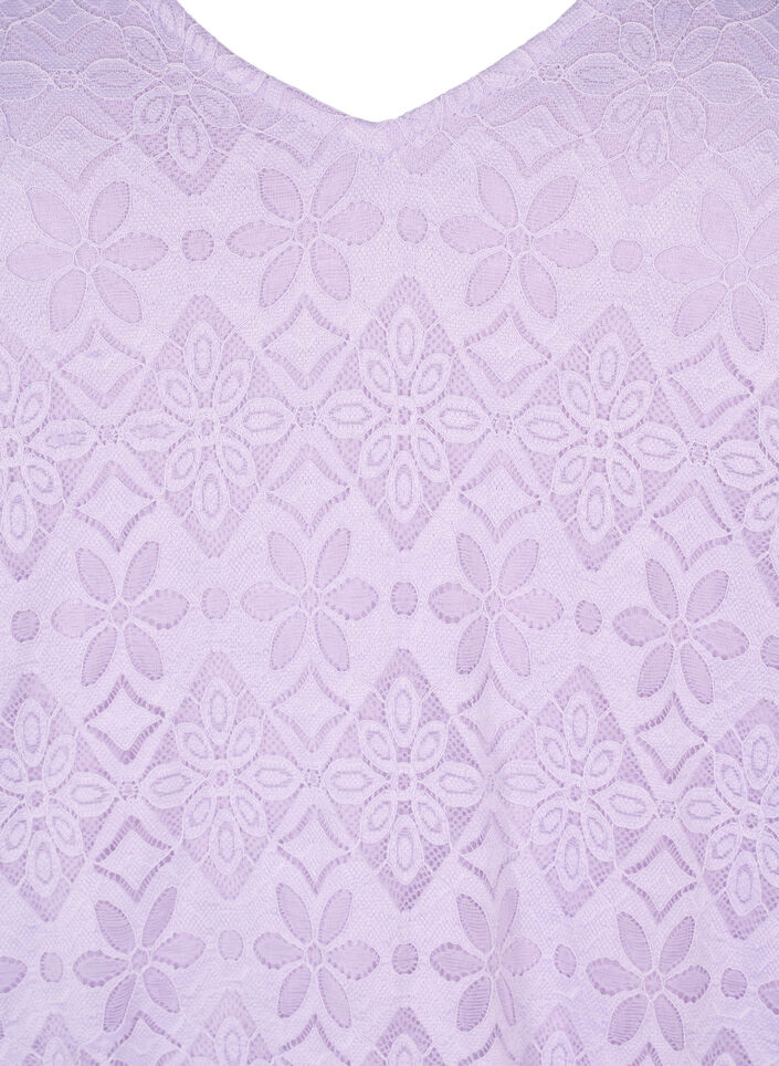 Pitkähihainen pitsimekko v-pääntiellä, Pastel Lilac, Packshot image number 2