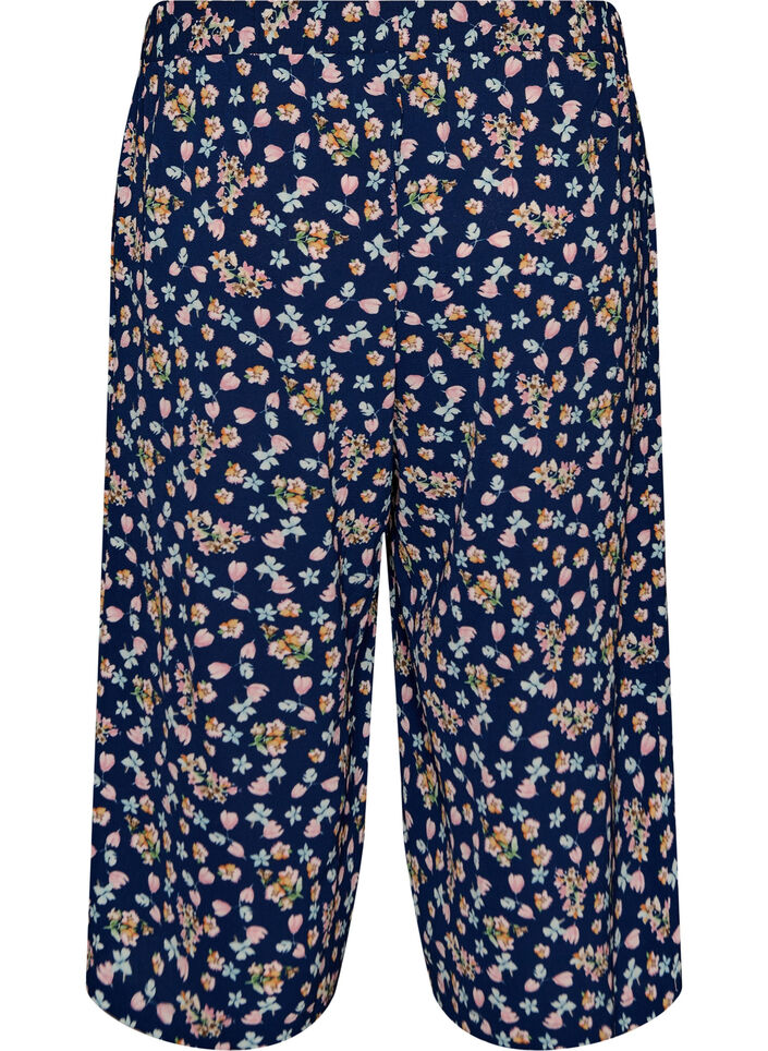 Culottes-housut kuosilla, Sininen, Packshot image number 1