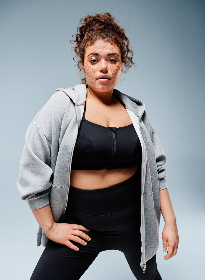 Scuba-huppari vetoketjulla ja taskuilla, Harmaa, Image image number 0