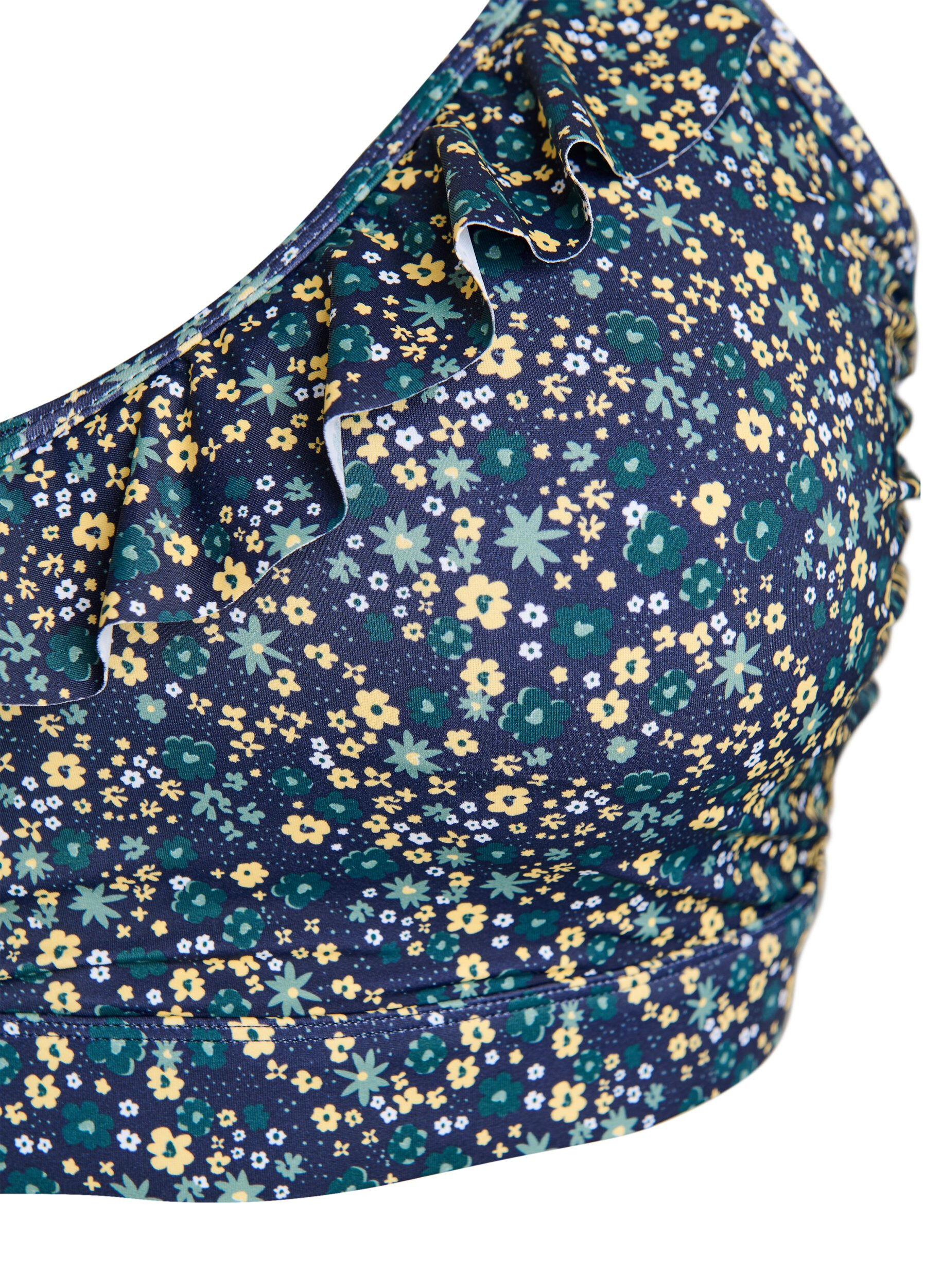 ZizziKukallinen bikinien yl&auml;osa r&ouml;yhel&ouml;yksityiskohdilla, Sininen, Packshot image number 2