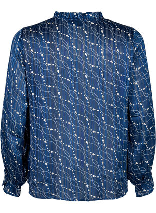 Pitkähihainen pusero röyhelöillä ja painatuksella, Dress Bl. Swirl AOP, Packshot image number 1