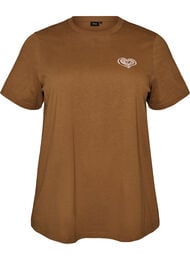 Puuvillainen T-paita printill&auml;, Ruskea