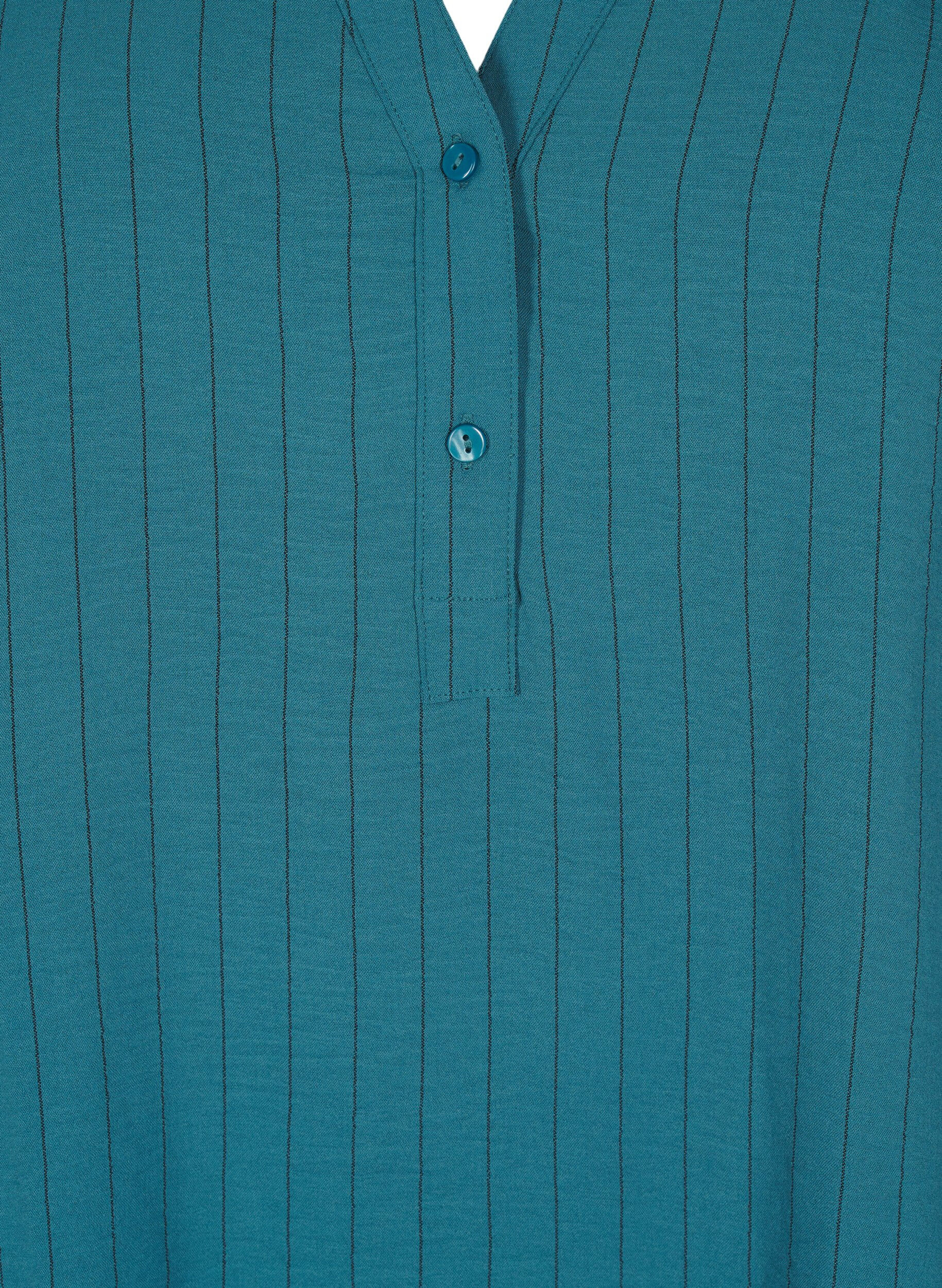 Zizzi Raidallinen paitapusero, Vihre&auml;, Packshot image number 2