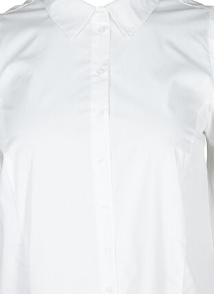 Puuvillainen paita 3/4-pituisilla puhvihihoilla, Bright White, Packshot image number 2