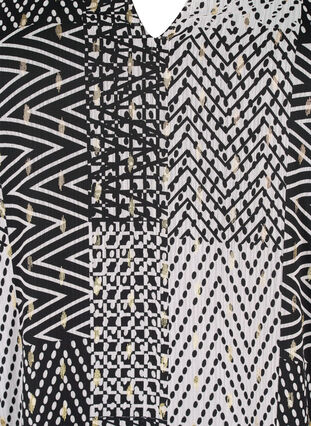 Kuosillinen pusero, jossa on v-pääntie, Black Graphic Stripe, Packshot image number 2