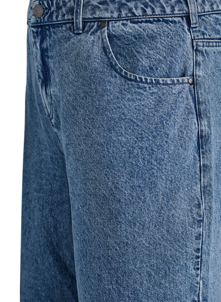 Leve&auml;lestiset farkut sauman yksityiskohdilla, Sininen, Packshot image number 2