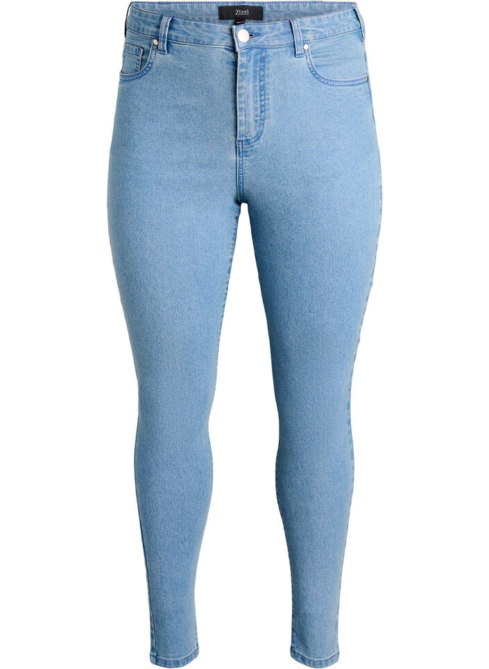 Amy korkea vy&ouml;t&auml;r&ouml;iset super slim fit -farkut, Sininen, Packshot image number 0