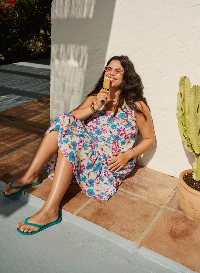 Naruolkaiminen kesämekko viskoosia, Multi Flower AOP, Image image number 0