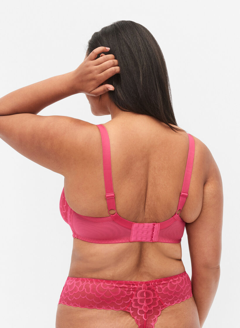 Kaarituelliset rintaliivit pitsillä, Vaaleanpunainen, Model image number 1