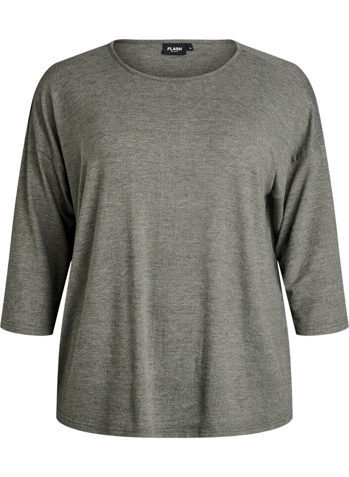 Jerseypusero 3/4-hihoilla, Vihre&auml;, Packshot image number 0