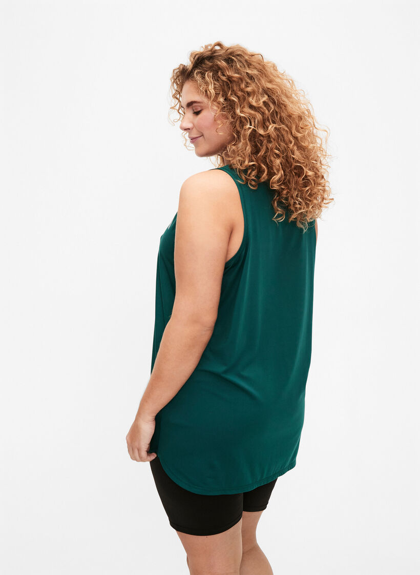 V-kaula-aukkoinen treenitoppi, Deep Teal, Model image number 1