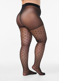 25 denierin sukkahousut sydinkuviolla, Musta