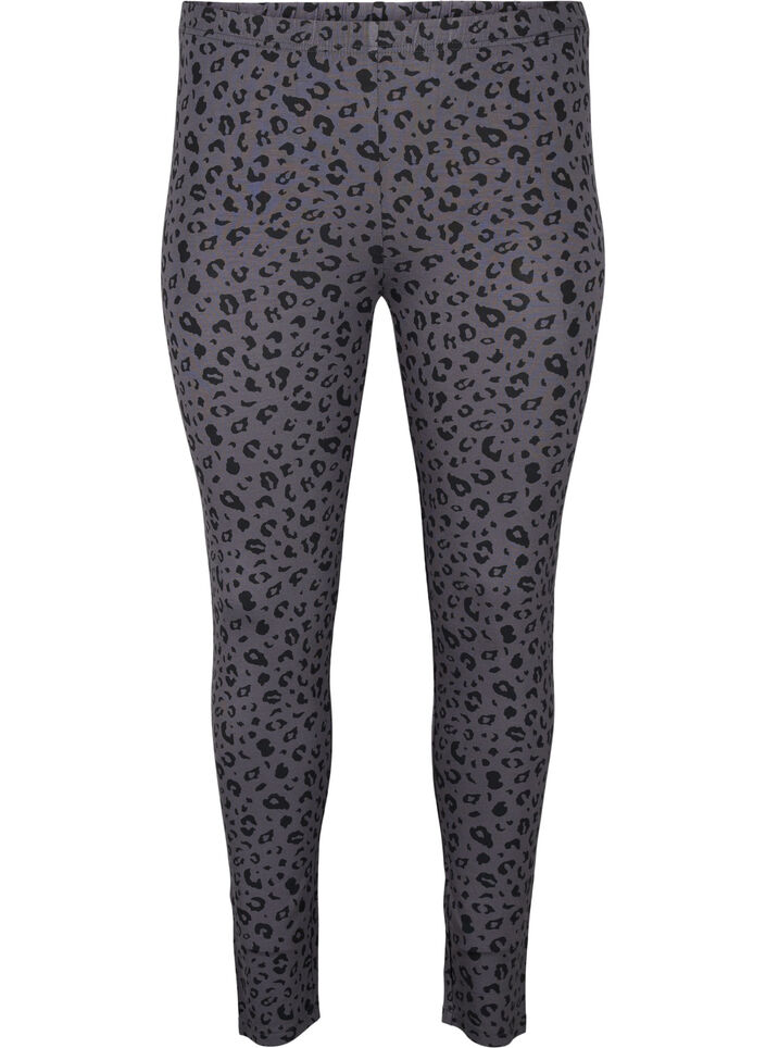 Viskoosileggingsit leopardikuviolla, Harmaa, Packshot image number 0