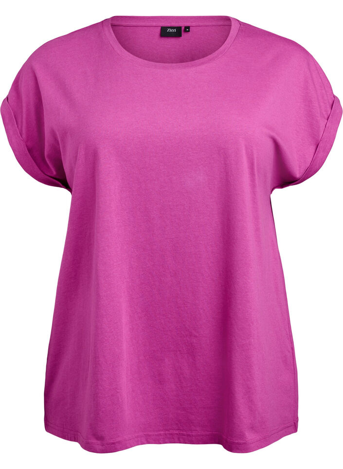 Lyhythihainen puuvillasekoitteinen T-paita, Violetti, Packshot image number 0