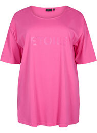 Puuvillainen oversize t-paita painatuksella, Shocking Pink ÉTOILÉ