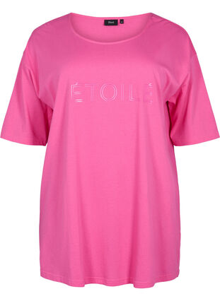 Puuvillainen oversize t-paita painatuksella, Shocking Pink ÉTOILÉ, Packshot image number 0
