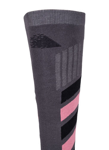 Puuvillaiset talviurheilusukat, Dark Grey/Sea Pink, Packshot image number 1