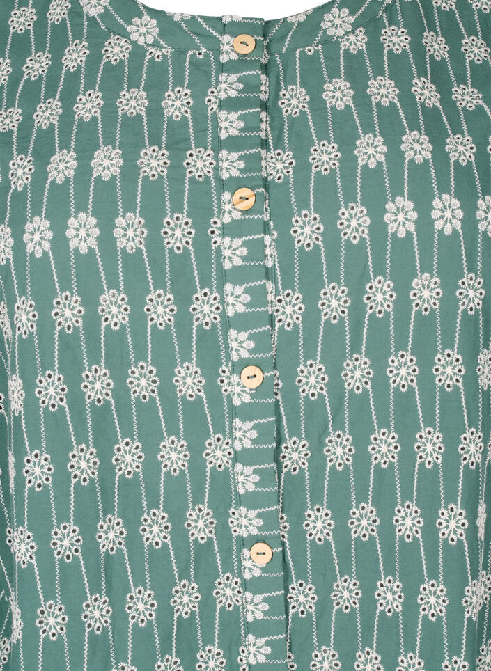Puuvillainen paitapusero kukkakuviolla, Dark Forest, Packshot image number 2