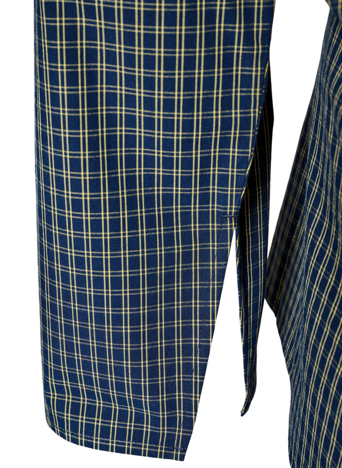 Puuvillapaita ruutukuosilla ja piilonappikiinnityksell&auml;, Sininen, Packshot image number 4