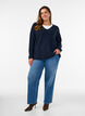 Neulepusero v-p&auml;&auml;ntiell&auml; ja raglanhihoilla, Sininen, Model image number 1