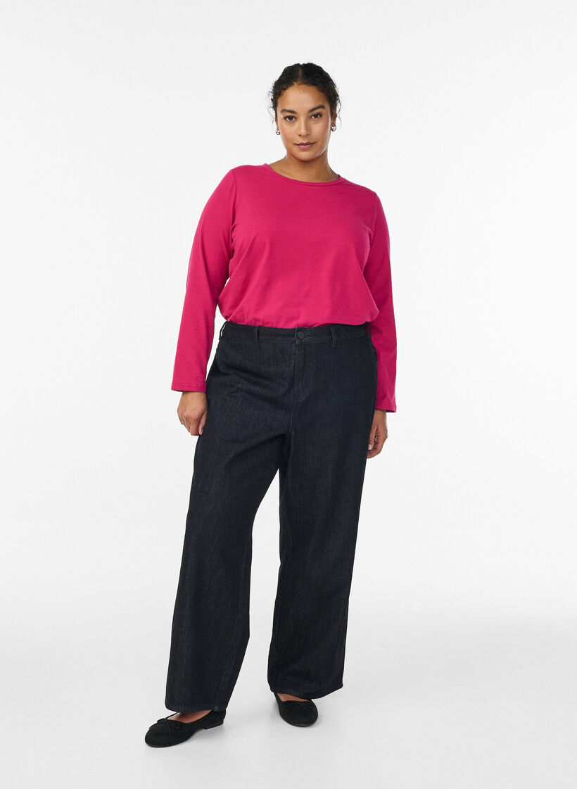 Perus jersey -paita pitkill&auml; hihoilla, Vaaleanpunainen, Model image number 1